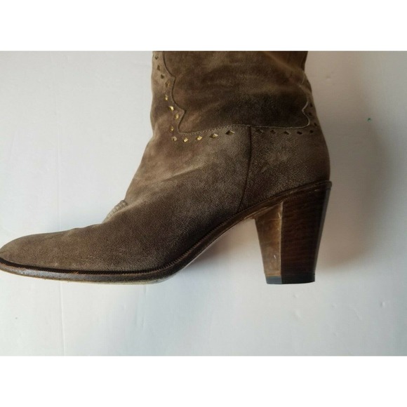 OTTORINO BOSSI women 36 Boots Tall Brown‎ Western Leather Suede Cowboy Italy 6 - Picture 9 of 11